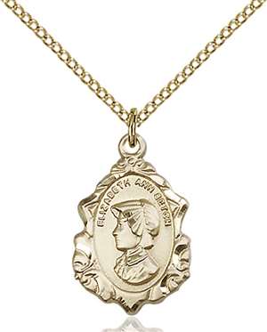 0813GF/18GF <br/>Gold Filled St. Elizabeth Ann Seton Pendant