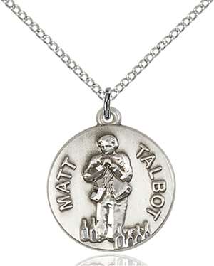 0821SS/18SS <br/>Sterling Silver Matt Talbot Pendant