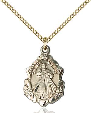 0822DMGF/18GF <br/>Gold Filled Divine Mercy Pendant