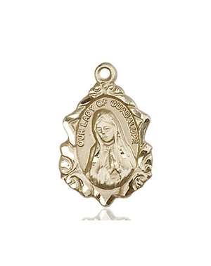 0822FKT <br/>14kt Gold O/L of Guadalupe Medal