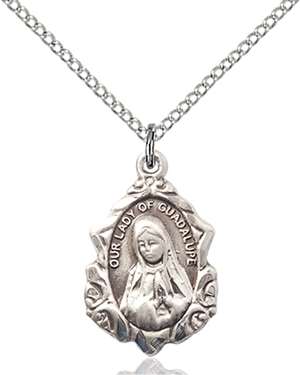 0822FSS/18SS <br/>Sterling Silver O/L of Guadalupe Pendant