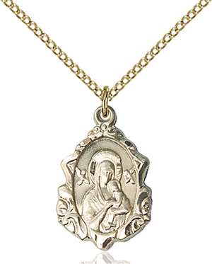 0822HGF/18GF <br/>Gold Filled O/L of Perpetual Help Pendant