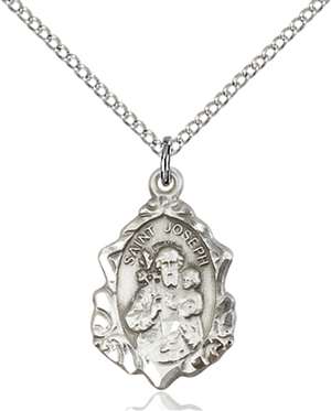 0822KSS/18SS <br/>Sterling Silver St. Joseph Pendant