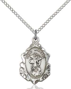 0822RSS/18SS <br/>Sterling Silver St. Michael the Archangel Pendant