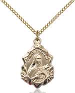 0822TEGF/18GF <br/>Gold Filled St. Therese of Lisieux Pendant