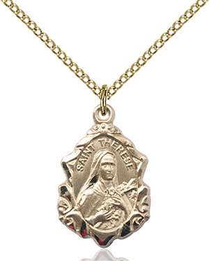 0822TEGF/18GF <br/>Gold Filled St. Therese of Lisieux Pendant