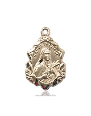 0822TEKT <br/>14kt Gold St. Therese of Lisieux Medal