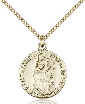 0826GF/18GF <br/>Gold Filled O/L of Loretto Pendant