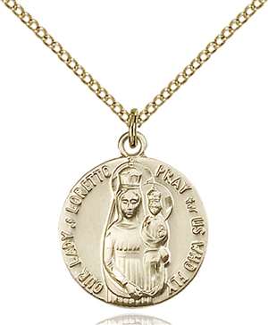 0826PLGF/18GF <br/>Gold Filled O/L of Loretto Pendant