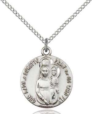 0826PLSS/18SS <br/>Sterling Silver O/L of Loretto Pendant
