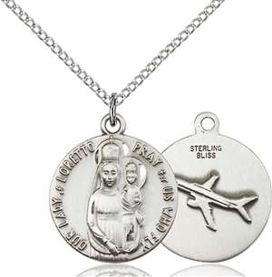 0826SS/18SS <br/>Sterling Silver O/L of Loretto Pendant