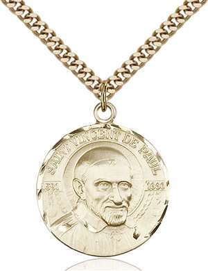 0830GF/24G <br/>Gold Filled St. Vincent De Paul Pendant