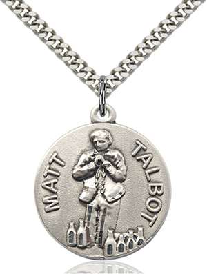 0831SS/24S <br/>Sterling Silver Matt Talbot Pendant