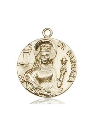 0834KT <br/>14kt Gold St. Barbara Medal