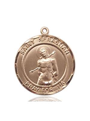 0835KT <br/>14kt Gold St. Sebastian Medal