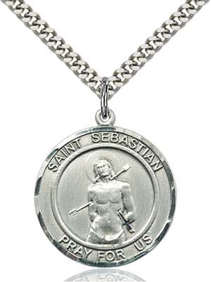 0835SS/24S <br/>Sterling Silver St. Sebastian Pendant