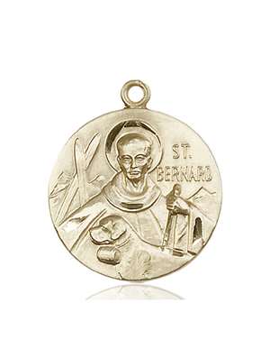 0836KT <br/>14kt Gold St. Bernard of Clairvaux Medal