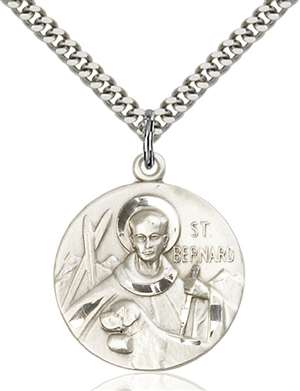 0836SS/24S <br/>Sterling Silver St. Bernard of Clairvaux Pendant