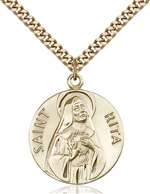 0870GF/24G <br/>Gold Filled St. Rita of Cascia Pendant