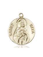 0870KT <br/>14kt Gold St. Rita of Cascia Medal