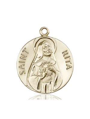 0870KT <br/>14kt Gold St. Rita of Cascia Medal