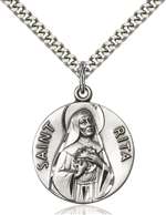 0870SS/24S <br/>Sterling Silver St. Rita of Cascia Pendant