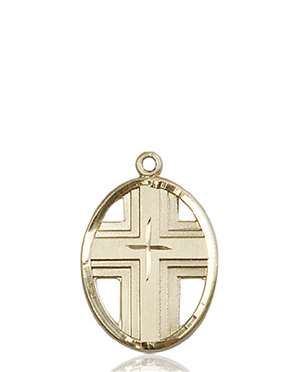 0877KT <br/>14kt Gold Cross Medal