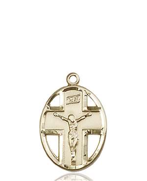 0878KT <br/>14kt Gold Crucifix Medal