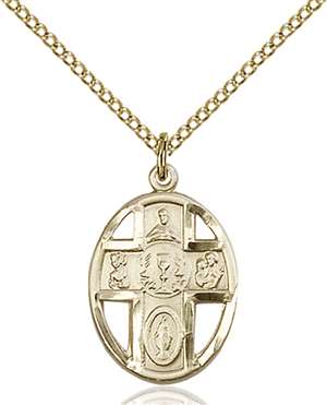 0879GF/18GF <br/>Gold Filled 5-Way / Chalice Pendant