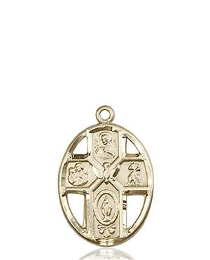 0880KT <br/>14kt Gold 5-Way / Holy Spirit Medal