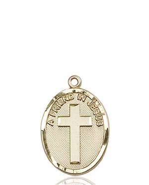0881KT <br/>14kt Gold A Friend In Jesus Medal