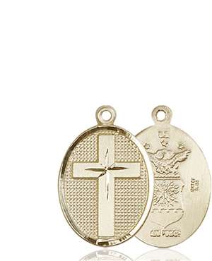 0883KT1 <br/>14kt Gold Cross / Air Force Medal