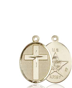 0883KT2 <br/>14kt Gold Cross / Army Medal