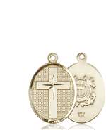 0883KT3 <br/>14kt Gold Cross / Coast Guard Medal