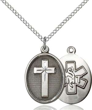 0883SS10/18SS <br/>Sterling Silver Cross / Emt Pendant
