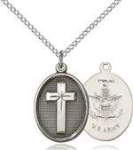 0883SS2/18SS <br/>Sterling Silver Cross / Army Pendant