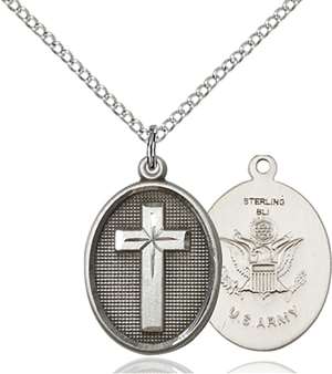 0883SS2/18SS <br/>Sterling Silver Cross / Army Pendant