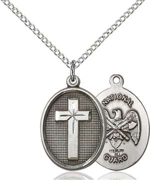 0883SS5/18SS <br/>Sterling Silver Cross / National Guard Pendant