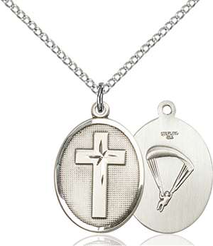 0883SS7/18SS <br/>Sterling Silver CROSS / Paratroopers Pendant