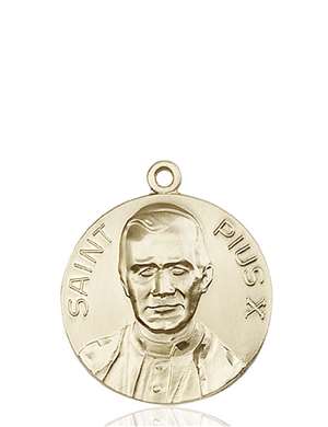 0884KT <br/>14kt Gold Pope Pius X Medal