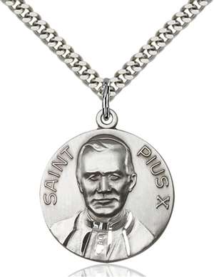 0884SS/24S <br/>Sterling Silver Pope Pius X Pendant