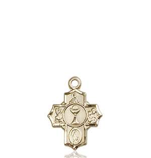 0890KT <br/>14kt Gold Communion 5-Way Medal