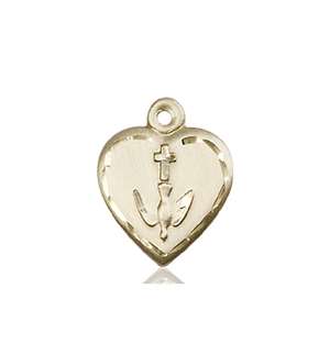 0891KT <br/>14kt Gold Heart / Communion Medal