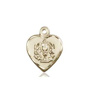 0892KT <br/>14kt Gold Heart / Communion Medal