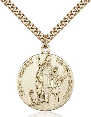 0893GF/24G <br/>Gold Filled St. Hubert of Liege Pendant