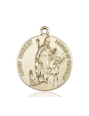 0893KT <br/>14kt Gold St. Hubert of Liege Medal