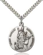 0893SS/24S <br/>Sterling Silver St. Hubert of Liege Pendant