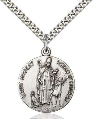 0893SS/24S <br/>Sterling Silver St. Hubert of Liege Pendant