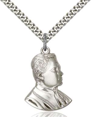 0897SS/24S <br/>Sterling Silver Saint Pius X Pendant