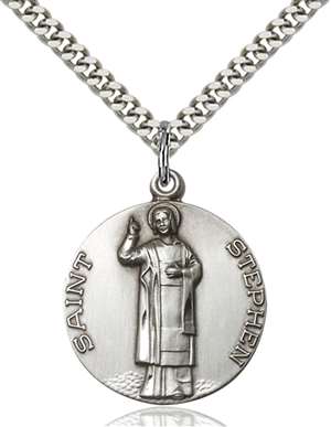 0914SS/24S <br/>Sterling Silver St. Stephen Pendant
